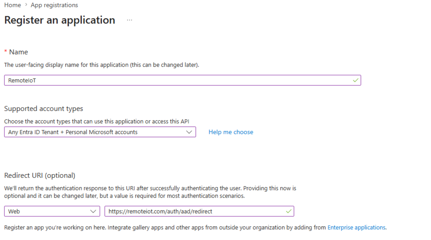 Microsoft Entra application Microsoft Entra application