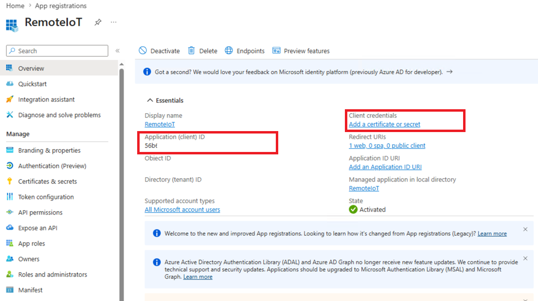 Microsoft Entra application detail Microsoft Entra application detail