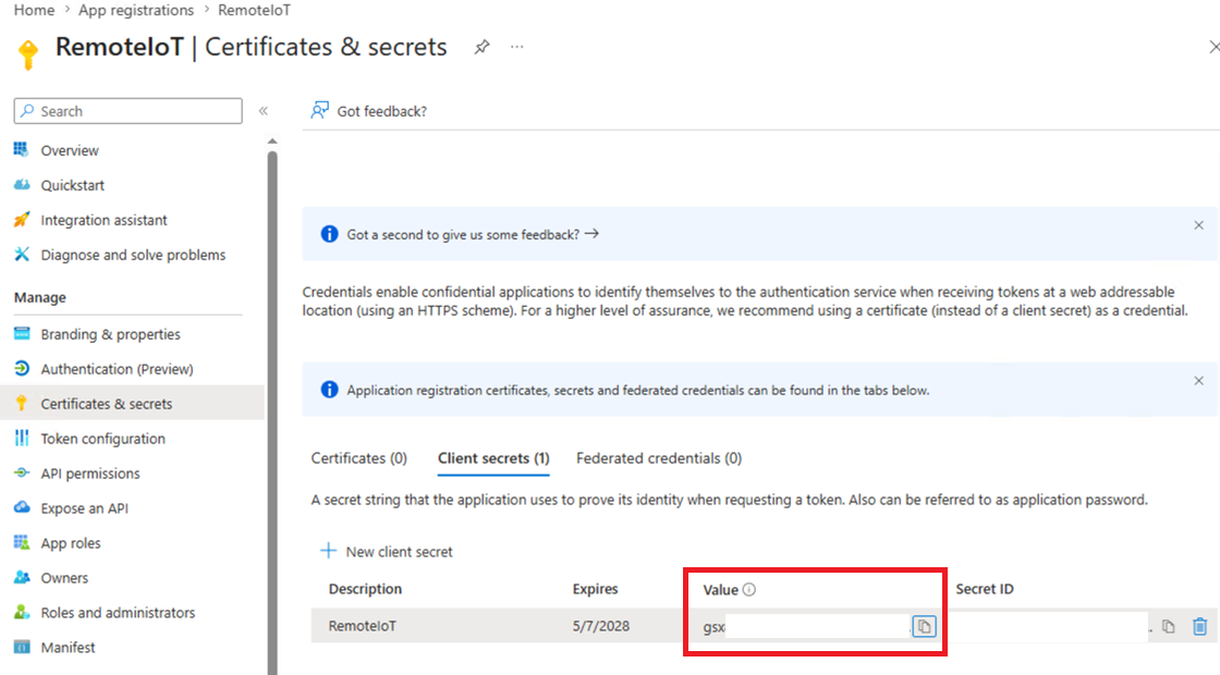 Microsoft Entra application secret Microsoft Entra application secret